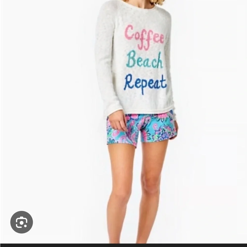 New! Lilly Pulitzer Danette Resort White Coffee Intarsia Sweater - Picture 2 of 12
